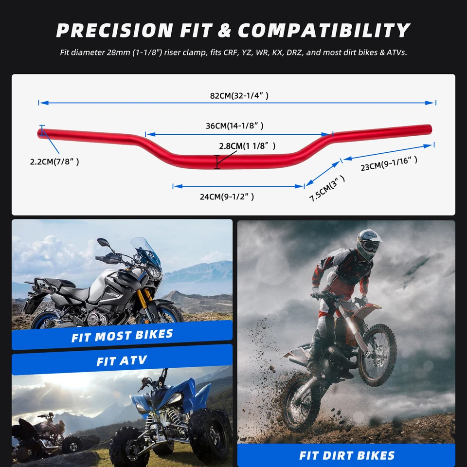 Barra rastreadora de elevación de manillar de grasa roja de 1-1/8" 28 mm para Honda CB125R CB300R CB1000R Foto 2 de 4