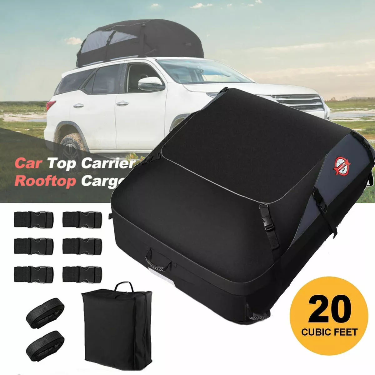 Waterproof Car Roof Top Rack Cargo Bag 20 Cubic Storage Luggage Carrier  Travel*