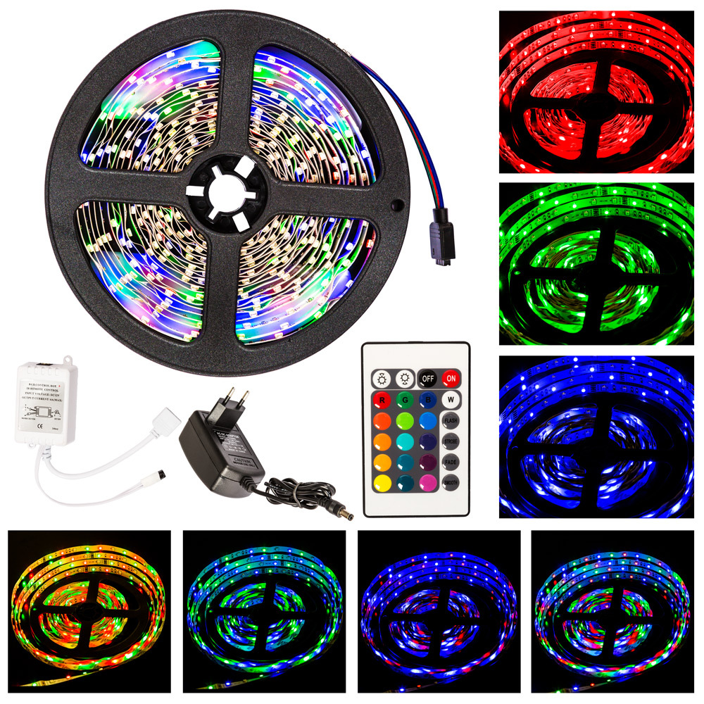 Kit Tira de LED 3528 5m luces flexibles 300 LEDs interior +transformador...