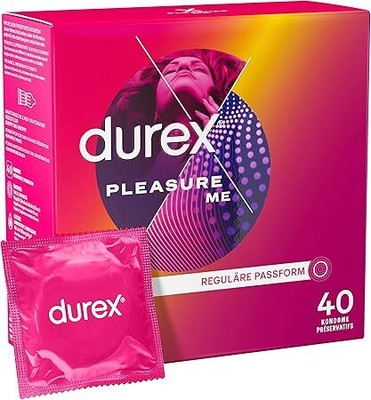 Durex Pleasure Me Kondome   Mit Noppen & Rippen, anatomischer Easy-On-Form & mit