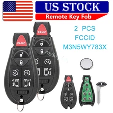 2 Remote Car Key Fob For 2008 - 2020 Dodge Grand Caravan Chrysler Town&Country