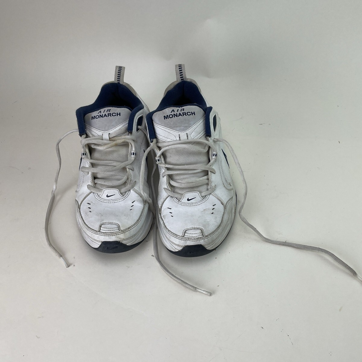 Men\'s Nike White and Navy Air Monarch Sneakers size 12 Gently Used Nike Men main image 3