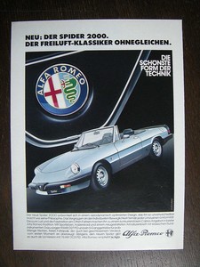 Alfa Romeo Spider 00 Werbung 19 Reklame Advertising Publicite Ebay