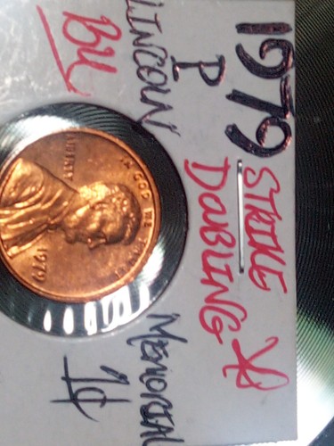 Mint Error Coin Lincoln 1c Cent Penny 1979 p Strike Doubling BU Uncirculated - Picture 17 of 18