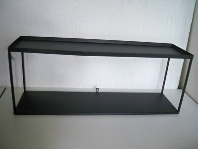 Wandregal Black Cube, puristische Form, Metall schwarz   H/L : 35 x 90 cm 
