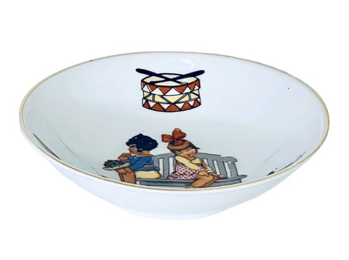 Antique Schonwald Oremont PPAA Bavaria Porcelain Girls Sitting On Bench Bowl - Picture 2 of 7