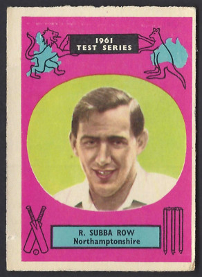 A & B C GUM - CRICKETERS 1961 TEST SERIES (90x64) - #31 RAMAN SUBBA ROW NORTHANT