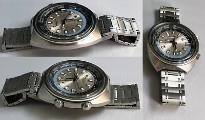 Rare Citizen 68-0516 World Time GMT Automatic Silver Dial 1970s