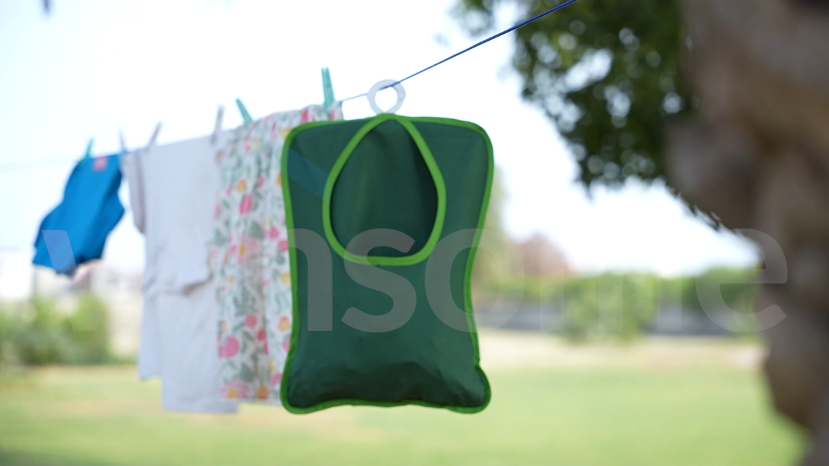 Green Rectangle Peg Organizer Heavy Duty Peg Bag - Hanging Laundry Peg ...
