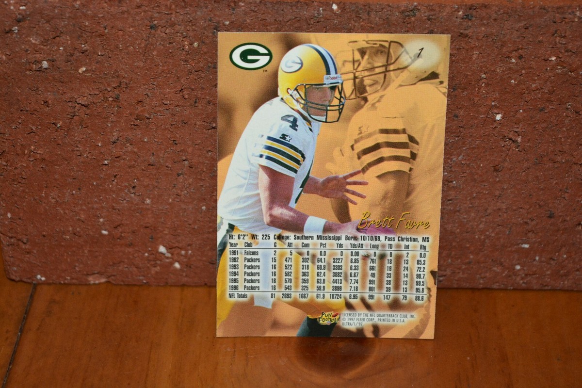FOOTBALL CARD BRETT FAVRE GREEN BAY PACKERS FLEER ULTRA '97 | eBay