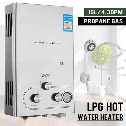 8/12/16/18L Chauffe-Eau Instantané à Gaz Butane avec Douche INOX - Afbeelding 15 van 16