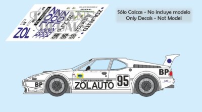 Autocollants Décalques BMW M1 Le Mans 1985 - Échelle 1:18, 1:24, 1:32, 1:43 - Pour Maquettes