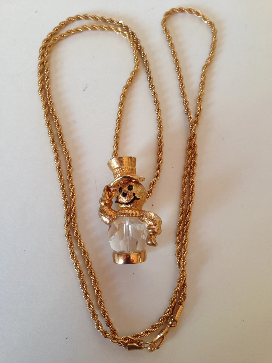 Swarovski snowman shop necklace