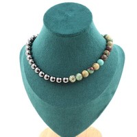 Mineralien Und Edelsteine. Collier Perlen Chrysokoll Aus Namibia QualitäT 7