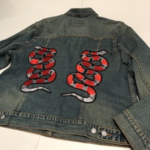 snake denim jacket