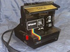Vintage 80  s Polaroid Spirit 600 Instant Film Land Camera With Strap Untested 