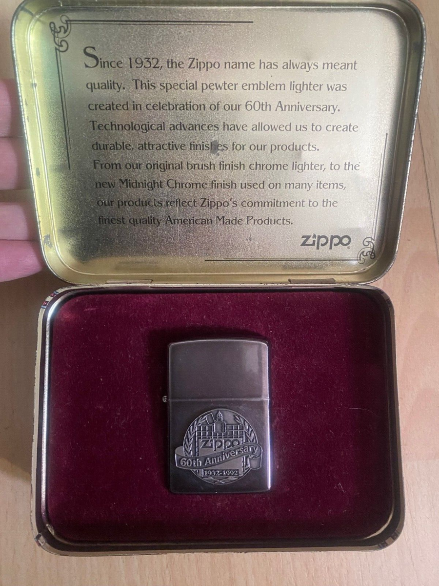 Original Zippo lighter 60TH (1932-1992) Aniversary with tin | eBay