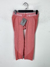 Gymshark Pink Marl Cropped Sports Leggings Elastic Waist M NEW
