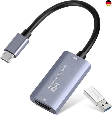 Videoaufnahmekarte, USB 3.0 HDMI auf USB C Audio Capture Card, 4K 1080P60