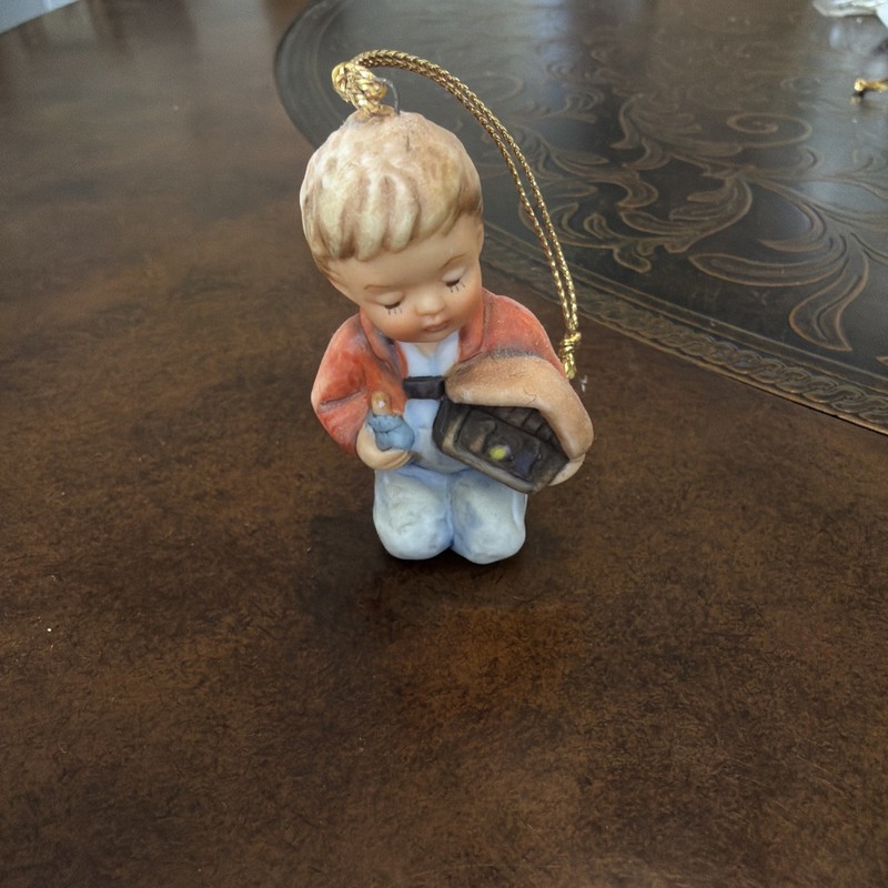 VTG `97 Christmas Goebel Berta Hummel Boy Holding  Manger Ceramic Ornaments