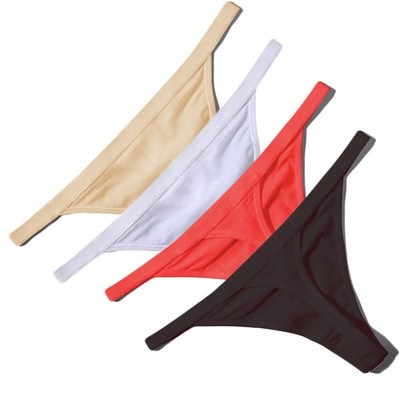 Women Cotton G-String Thongs Panties Sexy T-back Underwear Solid Bikini Lingerie