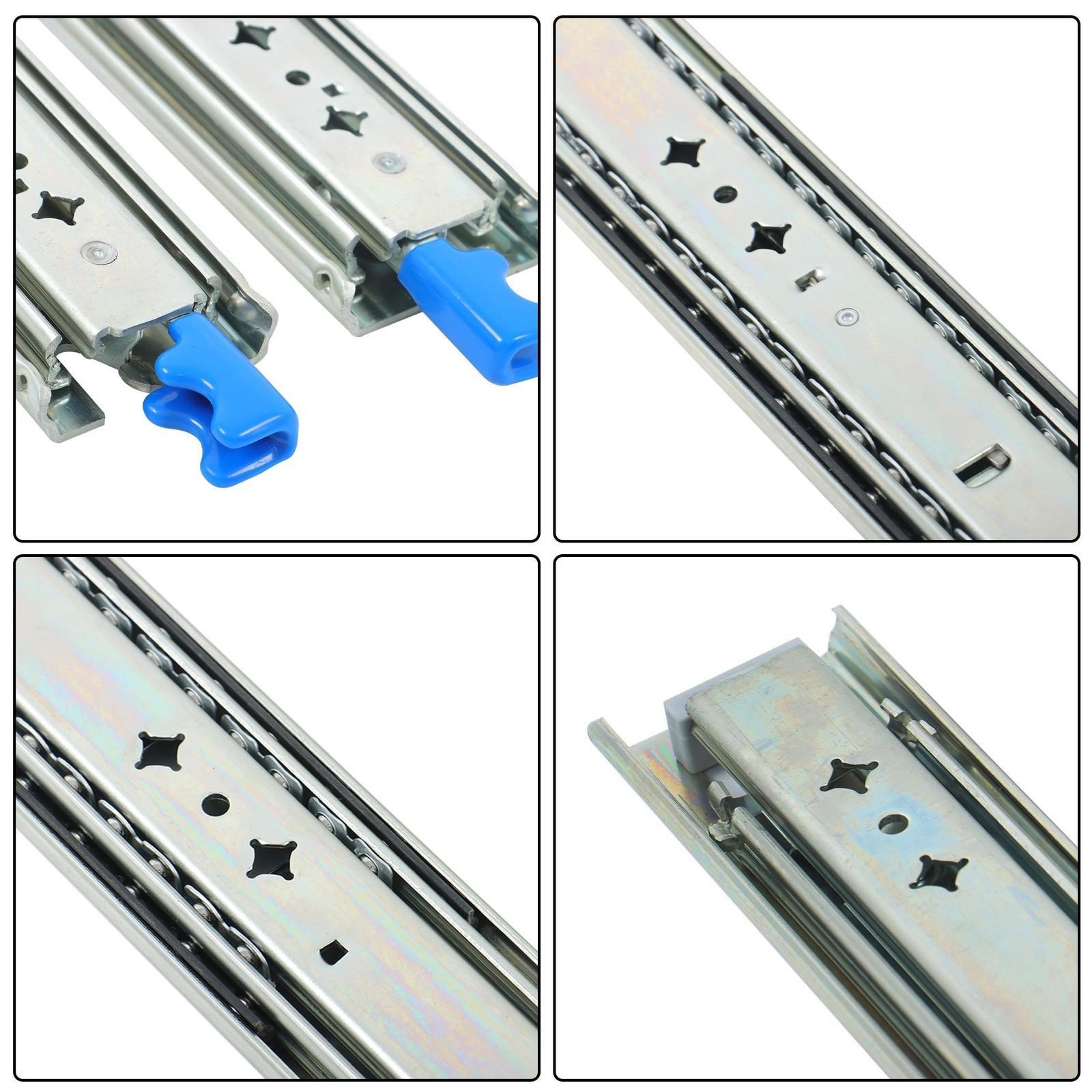 1 Pair Locking Drawer Slides 28 Inch Lock & Full Extension 250 lbs Load Capacity