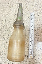 Vintage Glass Motor Oil Jar "The Master MFG CO" PA Serial M-24 Pat.Sept 14,1926