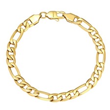 Stainless Steel Bracelet for Men,Figaro Chain Bracelet with Gift Box 7MM Widt...