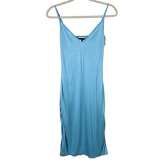 VTG Guess Collection Womens Y2K 2000s Aqua Spaghetti Strap Midi Slip Dress Small