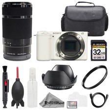 Sony ZV-E10 White Body E 55-210mm f/4.5-6.3 OSS Lens 32GB UV Filter-BasicKit