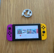 NEAR MINT IMPROVED BATTERY Nintendo Switch Console 32GB Purple & Orange joycons