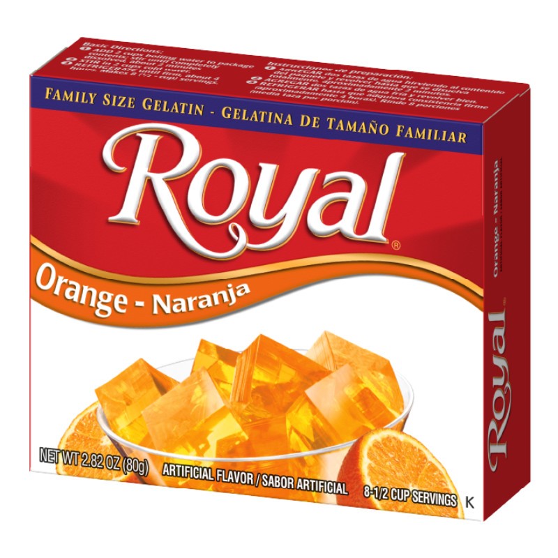 3x Royal Gelatin Orange Mix Dessert Snack Sweet Fruit Flavor Boxed New Lot 14oz 1990₽