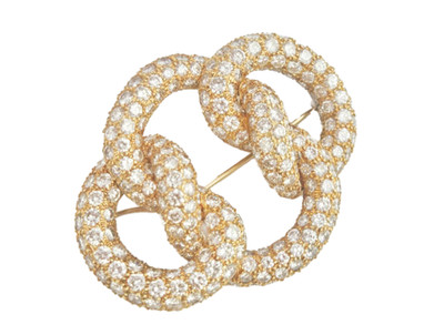 Van Cleef & Arpels 18K Yellow Gold Knot Brooch
