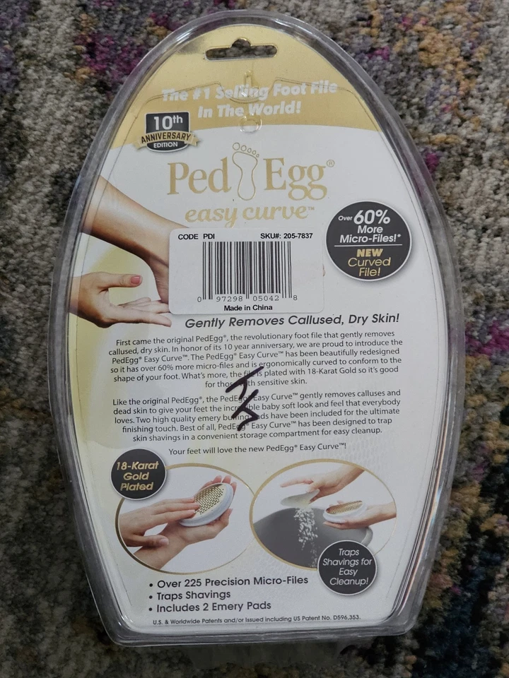 PedEgg Easy Curve 18-Karat Gold Plated File 10th Anniversary Edition New Sealed - Image 2 of 2