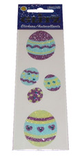 Sandylion New Package of GLITZ Glittery Decorated 5 EASTER EGG Stickers  NIP