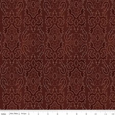 John Wayne American West Boot Stitching Marsala Cotton Fabric