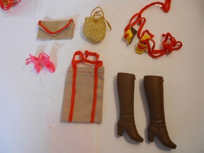 Barbie FASHION  ADD-ON 2458 1978 Superstar Ankle Strap Shoes Bags