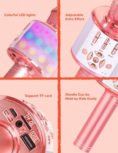 Karaoke Microphone for Adults, Wireless Bluetooth Microphone for Singing Port... - Picture 4 of 7