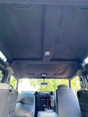 Charcoal Stretch Wildleder Landrover Defender Dachhimmelmaterial Mit Trim-Fix