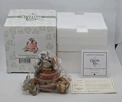 Charming Tails Our Friendship Is A Barrel of Laughs Figurine Fitz & Floyd  97/48