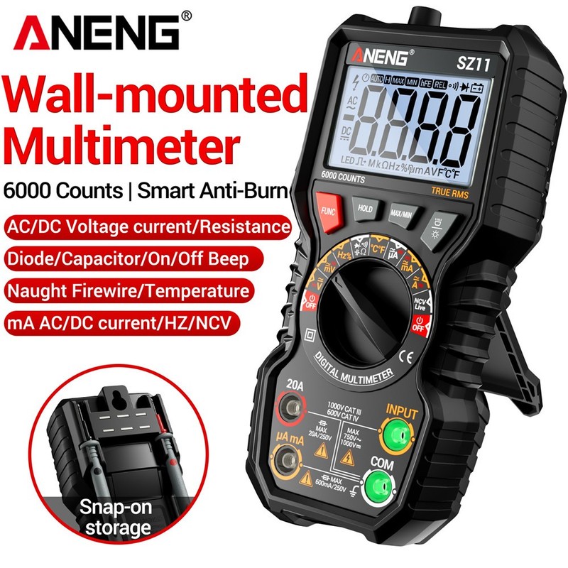 Digital Multimeter Voltmeter 6000 Count True Manual Ranging NCV Temp Flashlight
