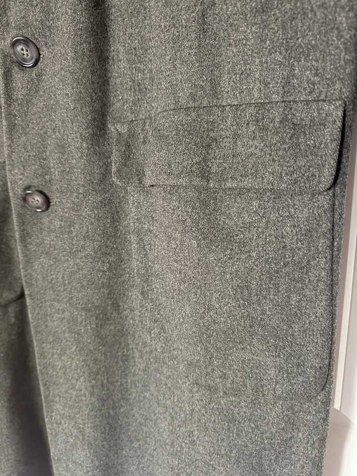 Vintage Men’s Crombie Seal Skin Wool Overcoat Gray Long Coat UK Made Classic 44R - Image 4 of 4