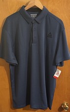 Reebok Polo Shirt Mens XL Mesh Blue