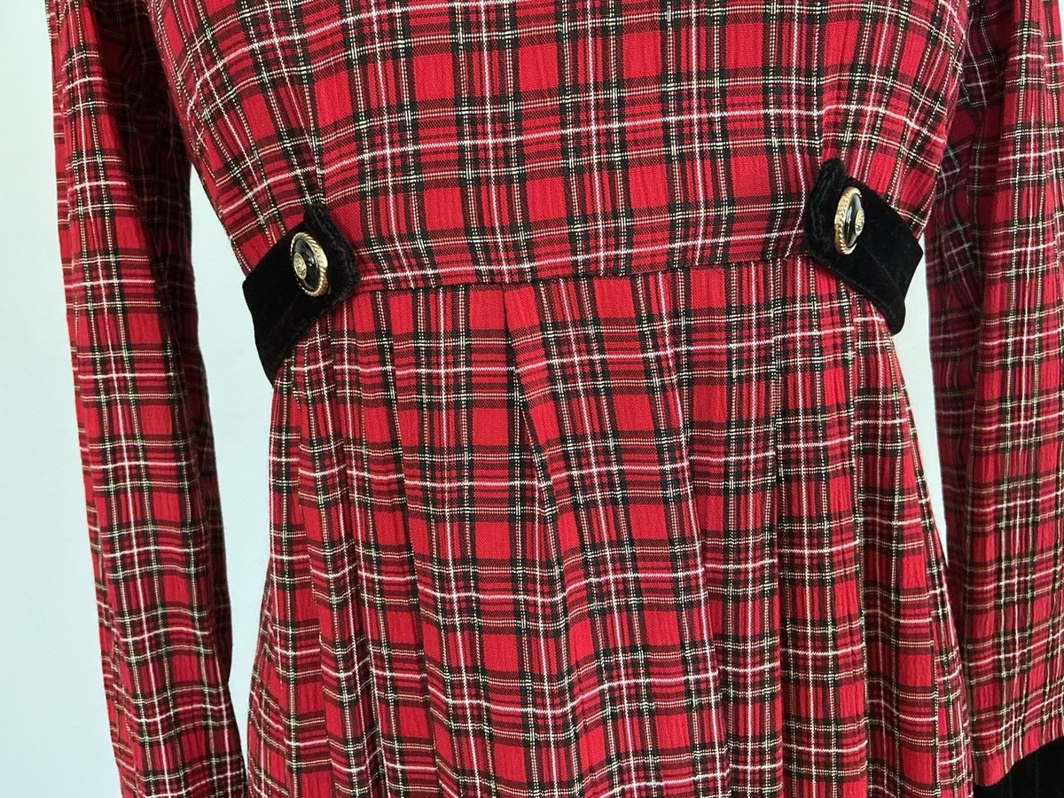 sachin and babi light blue dress Plaid Fit And Flare Midi Dress
