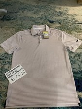 NWT Nike Dri-Fit Tour Striped Premium Polo Golf Shirt Pale Ivory Men  s Sz S