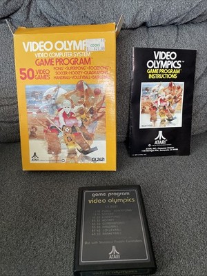 Video Olympics Atari 2600 1978 Complete Gatefold Box CIB Cleaned Tested