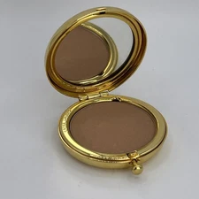 Vintage Estee Lauder Lucidity Pressed Powder in Gold Tone Compact Pocket Mirror