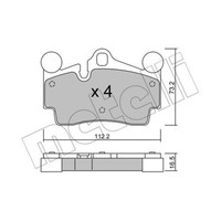 Metelli BremsbeläGe Bremsbelegsatz Hinten FüR VW Touareg Audi Q7 Cayenne