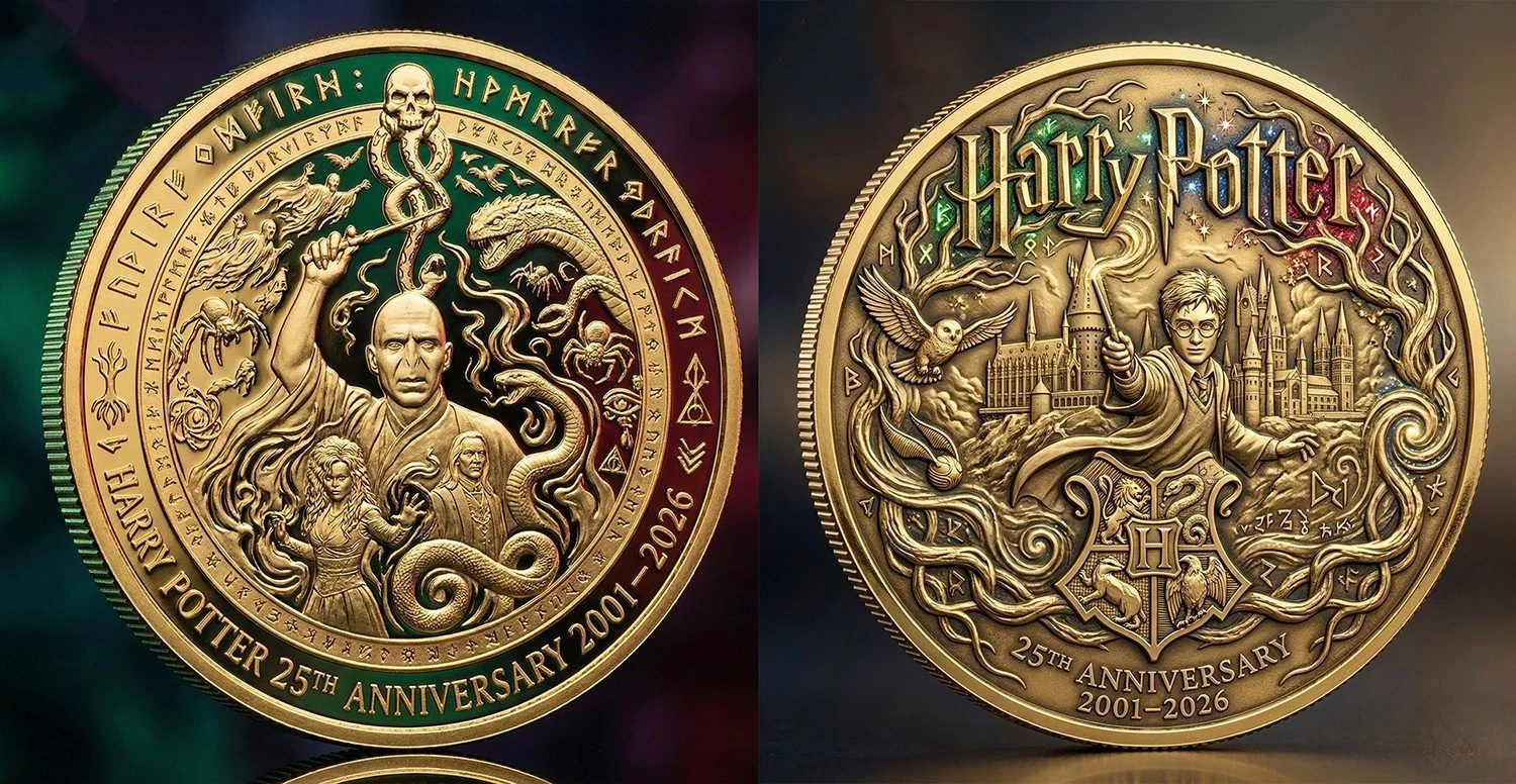 New Harry Potter 25Th Anniversary Wizarding World Commemorative Coin