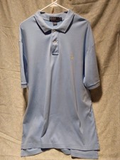 Polo by Ralph Lauren Men's XL Classic Fit Polo Shirt Light Blue Smooth Knit
